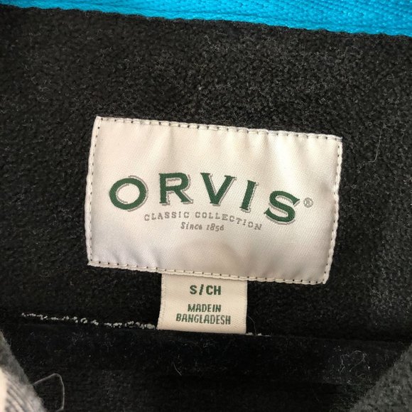 Orvis Womens Flannel Shirt Jacket Shaket 100% Cotton Snap Button Black White S - Picture 3 of 4